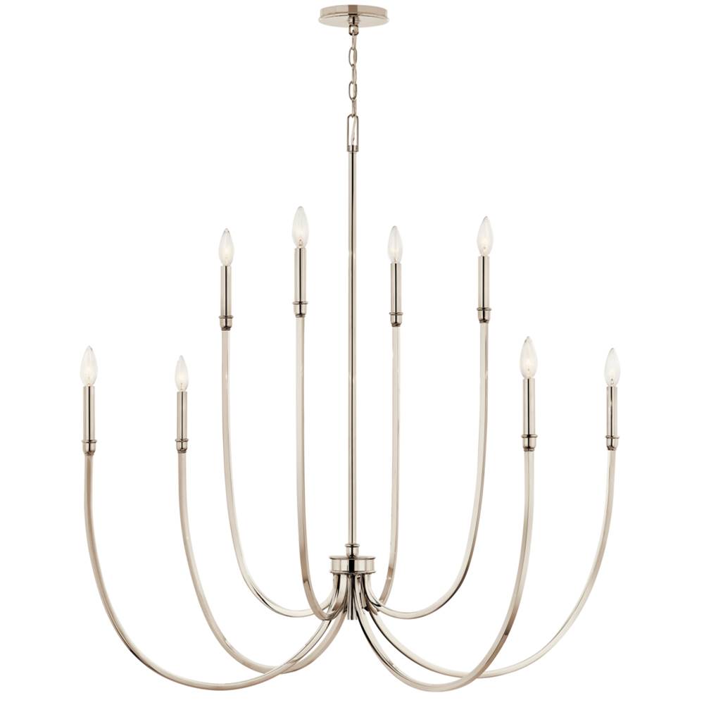 Kichler Lighting 52699PN Polished Nickel Malene 45.25 Inch 8 Light Foyer Chandelier In Polished Nickel Image 4