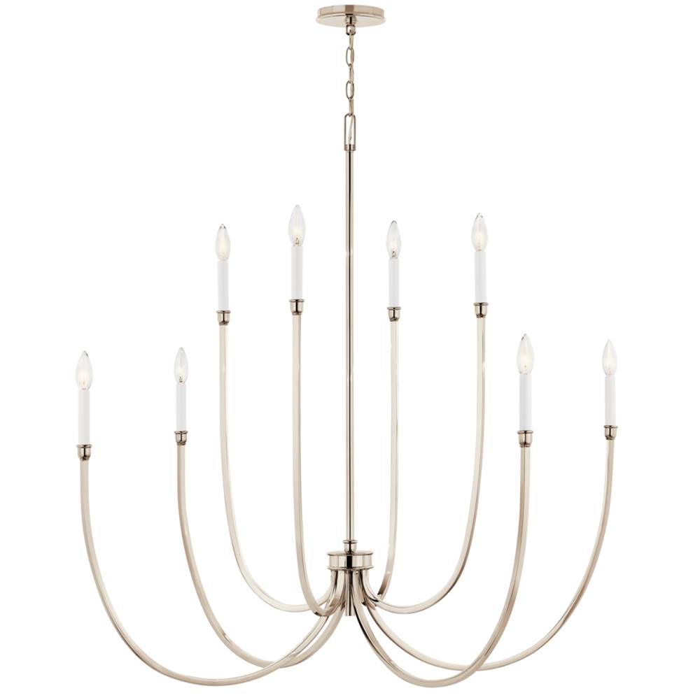 Kichler Lighting 52699PN Polished Nickel Malene 45.25 Inch 8 Light Foyer Chandelier In Polished Nickel Image 3