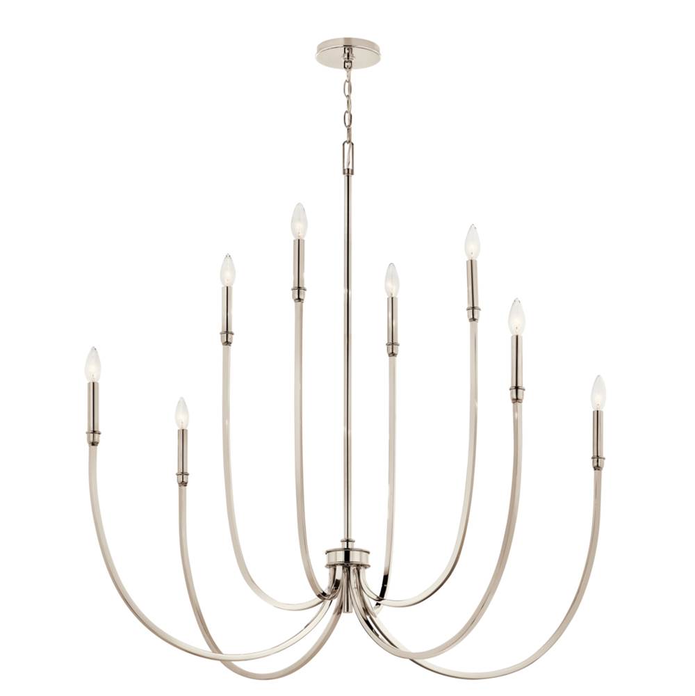 Kichler Lighting 52699PN Polished Nickel Malene 45.25 Inch 8 Light Foyer Chandelier In Polished Nickel Image 1
