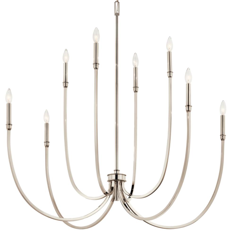 Kichler Lighting Malene 45.25 Inch 8 Light Foyer Chandelier In Polished Nickel