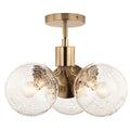 Kichler Lighting 52700CPZ Champagne Bronze Silvarious 16.5 Inch 3 Light Convertible Pendant With Clear Crackled Glass In Champagne Bronze Image 1