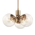 Kichler Lighting Silvarious 16.5 Inch 3 Light Convertible Pendant With Clear Glass In Champagne Bronze
