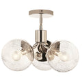 Kichler Lighting 52700PN Polished Nickel Silvarious 16.5 Inch 3 Light Convertible Pendant With Clear Crackled Glass In Polished Nickel Image 1