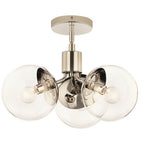 Kichler Lighting 52700PNCLR Polished Nickel Silvarious 16.5 Inch 3 Light Convertible Pendant With Clear Glass In Polished Nickel Image 4