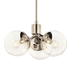 Kichler Lighting 52700PNCLR Polished Nickel Silvarious 16.5 Inch 3 Light Convertible Pendant With Clear Glass In Polished Nickel Image 1