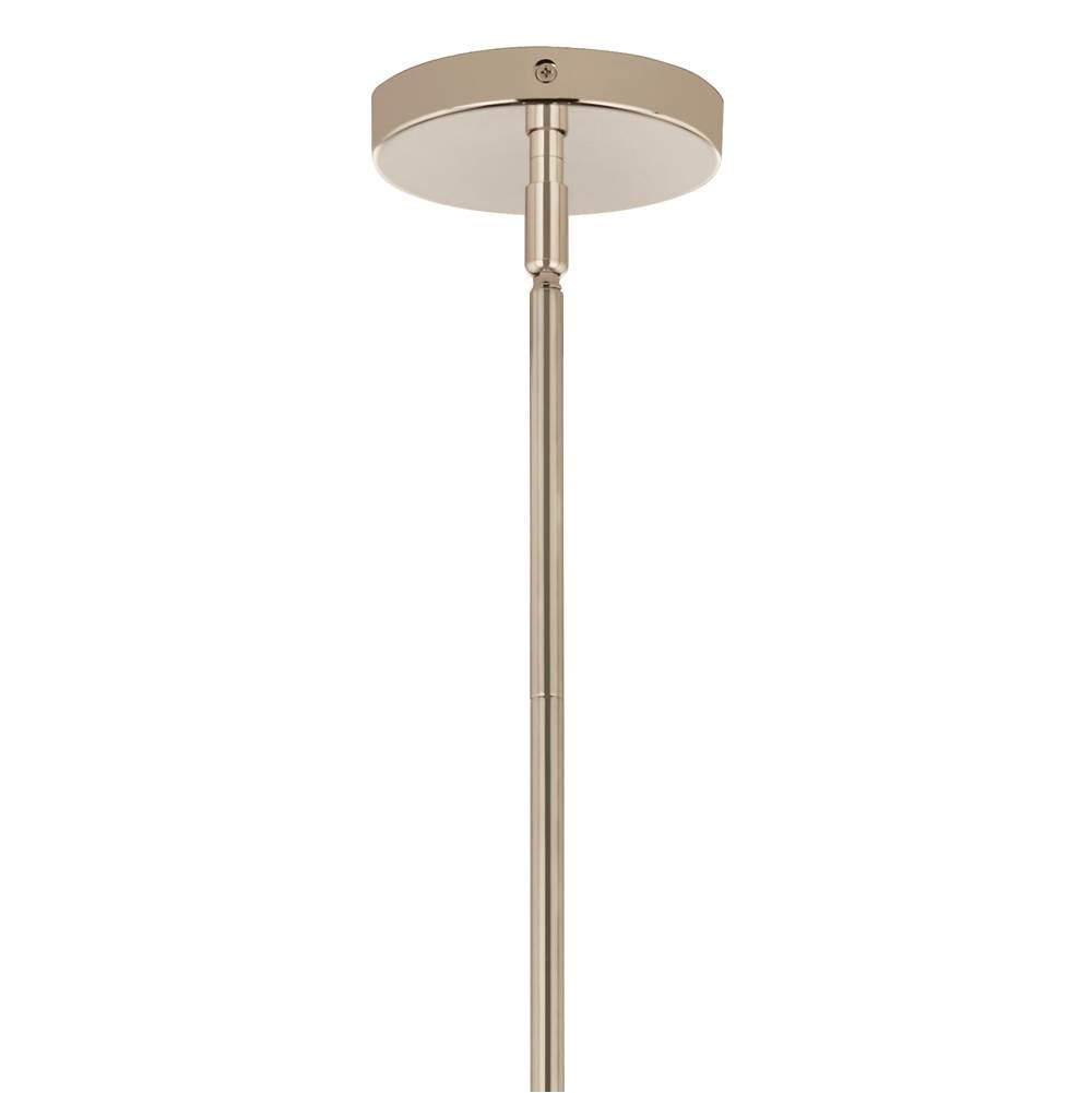 Kichler Lighting 52700PN Polished Nickel Silvarious 16.5 Inch 3 Light Convertible Pendant With Clear Crackled Glass In Polished Nickel Image 4
