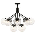 Kichler Lighting 52701BKCLR Black Silvarious 30 Inch 12 Light Convertible Chandelier With Clear Glass In Black Image 1