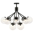 Kichler Lighting 52701BKCLR Black Silvarious 30 Inch 12 Light Convertible Chandelier With Clear Glass In Black Image 1