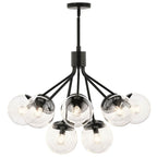 Kichler Lighting Silvarious 30 Inch 12 Light Convertible Chandelier With Clear Glass In Black