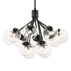 Kichler Lighting 52701BKCLR Black Silvarious 30 Inch 12 Light Convertible Chandelier With Clear Glass In Black Image 5