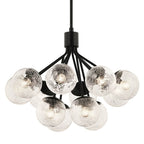 Kichler Lighting Silvarious 30 Inch 12 Light Convertible Chandelier With Clear Crackled Glass In Black