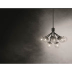 Kichler Lighting 52701BK Black Silvarious 30 Inch 12 Light Convertible Chandelier With Clear Crackled Glass In Black Image 4