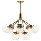 Kichler Lighting Silvarious 30 Inch 12 Light Convertible Chandelier With Clear Glass In Champagne Bronze