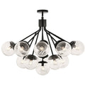 Kichler Lighting 52702BK Black Silvarious 38 Inch 16 Light Convertible Chandelier With Clear Crackled Glass In Black Image 1