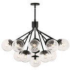 Kichler Lighting Silvarious 38 Inch 16 Light Convertible Chandelier With Clear Crackled Glass In Black