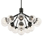Kichler Lighting 52702BK Black Silvarious 38 Inch 16 Light Convertible Chandelier With Clear Crackled Glass In Black Image 3