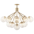Kichler Lighting 52702CPZ Champagne Bronze Silvarious 38 Inch 16 Light Convertible Chandelier With Clear Crackled Glass In Champagne Bronze Image 1
