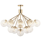 Kichler Lighting 52702CPZ Champagne Bronze Silvarious 38 Inch 16 Light Convertible Chandelier With Clear Crackled Glass In Champagne Bronze Image 1