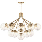 Kichler Lighting Silvarious 38 Inch 16 Light Convertible Chandelier With Clear Glass In Champagne Bronze