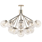 Kichler Lighting Silvarious 38 Inch 16 Light Convertible Chandelier With Clear Crackled Glass In Polished Nickel