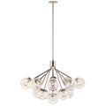 Kichler Lighting 52702PN Polished Nickel Silvarious 38 Inch 16 Light Convertible Chandelier With Clear Crackled Glass In Polished Nickel Image 1