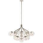 Kichler Lighting 52702PN Polished Nickel Silvarious 38 Inch 16 Light Convertible Chandelier With Clear Crackled Glass In Polished Nickel Image 1