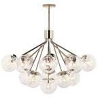 Kichler Lighting 52702PNCLR Polished Nickel Silvarious 38 Inch 16 Light Convertible Chandelier With Clear Glass In Polished Nickel Image 7