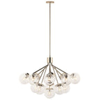 Kichler Lighting 52702PNCLR Polished Nickel Silvarious 38 Inch 16 Light Convertible Chandelier With Clear Glass In Polished Nickel Image 1