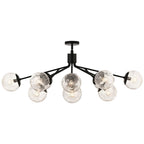 Kichler Lighting Silvarious 48 Inch 12 Light Linear Convertible Chandelier With Clear Crackled Glass In Black