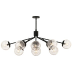 Kichler Lighting 52703BK Black Silvarious 48 Inch 12 Light Linear Convertible Chandelier With Clear Crackled Glass In Black Image 7