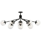 Kichler Lighting Silvarious 48 Inch 12 Light Linear Convertible Chandelier With Clear Glass In Black