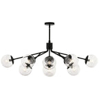 Kichler Lighting 52703BKCLR Black Silvarious 48 Inch 12 Light Linear Convertible Chandelier With Clear Glass In Black Image 7