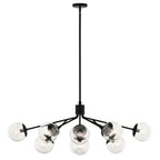 Kichler Lighting 52703BKCLR Black Silvarious 48 Inch 12 Light Linear Convertible Chandelier With Clear Glass In Black Image 1