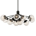 Kichler Lighting 52703BK Black Silvarious 48 Inch 12 Light Linear Convertible Chandelier With Clear Crackled Glass In Black Image 6