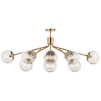 Kichler Lighting 52703CPZ Champagne Bronze Silvarious 48 Inch 12 Light Linear Convertible Chandelier With Clear Crackled Glass In Champagne Bronze Image 7