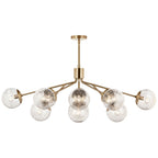 Kichler Lighting 52703CPZ Champagne Bronze Silvarious 48 Inch 12 Light Linear Convertible Chandelier With Clear Crackled Glass In Champagne Bronze Image 6