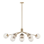 Kichler Lighting 52703CPZ Champagne Bronze Silvarious 48 Inch 12 Light Linear Convertible Chandelier With Clear Crackled Glass In Champagne Bronze Image 2