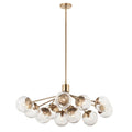 Kichler Lighting 52703CPZ Champagne Bronze Silvarious 48 Inch 12 Light Linear Convertible Chandelier With Clear Crackled Glass In Champagne Bronze Image 1
