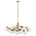 Kichler Lighting 52703CPZ Champagne Bronze Silvarious 48 Inch 12 Light Linear Convertible Chandelier With Clear Crackled Glass In Champagne Bronze Image 1