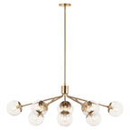 Kichler Lighting 52703CPZCLR Champagne Bronze Silvarious 48 Inch 12 Light Linear Convertible Chandelier With Clear Glass In Champagne Bronze Image 1
