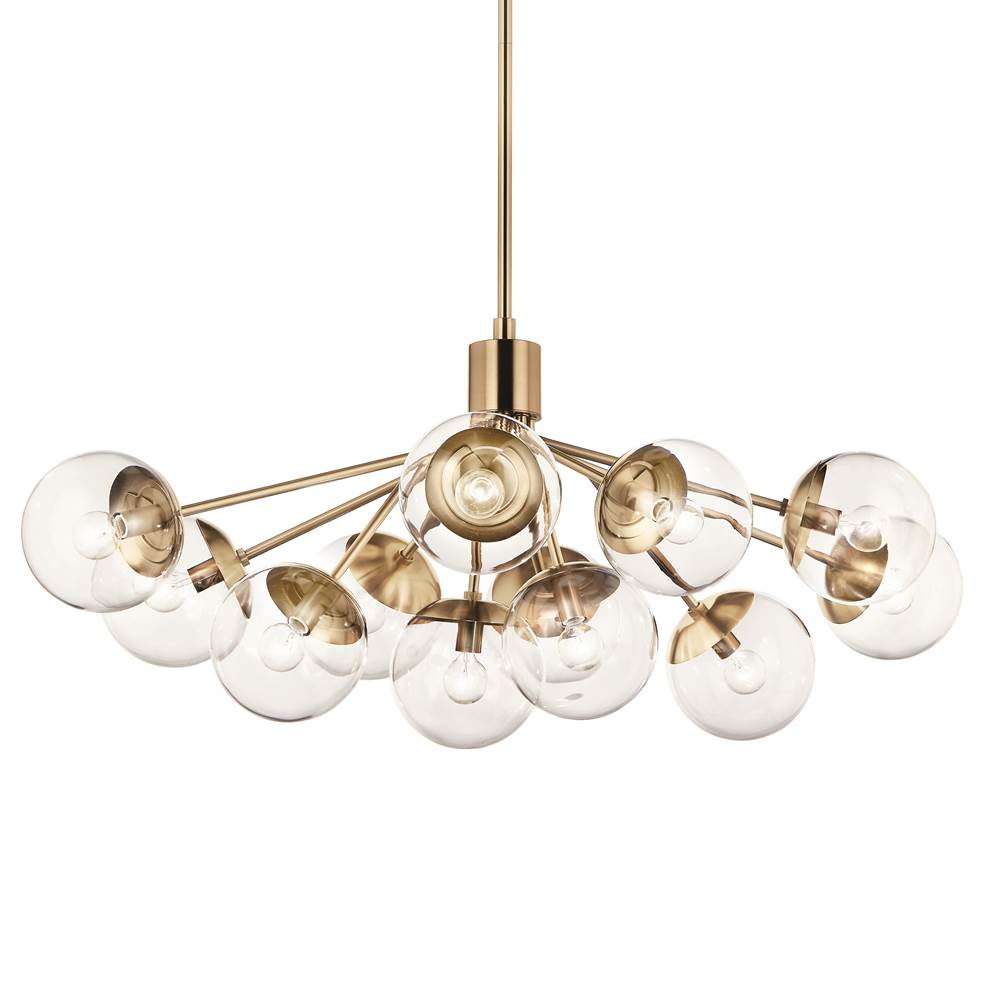 Kichler Lighting 52703CPZCLR Champagne Bronze Silvarious 48 Inch 12 Light Linear Convertible Chandelier With Clear Glass In Champagne Bronze Image 8