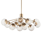 Kichler Lighting Silvarious 48 Inch 12 Light Linear Convertible Chandelier With Clear Crackled Glass In Champagne Bronze