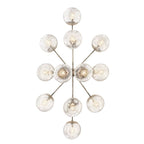 Kichler Lighting 52703PN Polished Nickel Silvarious 48 Inch 12 Light Linear Convertible Chandelier With Clear Crackled Glass In Polished Nickel Image 2