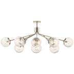 Kichler Lighting Silvarious 48 Inch 12 Light Linear Convertible Chandelier With Clear Crackled Glass In Polished Nickel