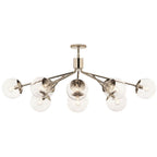 Kichler Lighting Silvarious 48 Inch 12 Light Linear Convertible Chandelier With Clear Glass In Polished Nickel
