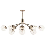 Kichler Lighting 52703PNCLR Polished Nickel Silvarious 48 Inch 12 Light Linear Convertible Chandelier With Clear Glass In Polished Nickel Image 5