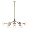 Kichler Lighting 52703PNCLR Polished Nickel Silvarious 48 Inch 12 Light Linear Convertible Chandelier With Clear Glass In Polished Nickel Image 1