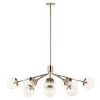 Kichler Lighting 52703PNCLR Polished Nickel Silvarious 48 Inch 12 Light Linear Convertible Chandelier With Clear Glass In Polished Nickel Image 1