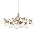 Kichler Lighting 52703PNCLR Polished Nickel Silvarious 48 Inch 12 Light Linear Convertible Chandelier With Clear Glass In Polished Nickel Image 4