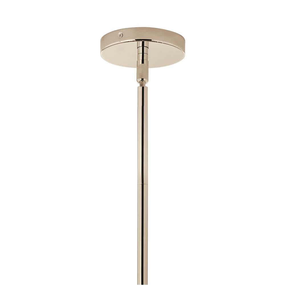 Kichler Lighting 52703PN Polished Nickel Silvarious 48 Inch 12 Light Linear Convertible Chandelier With Clear Crackled Glass In Polished Nickel Image 3